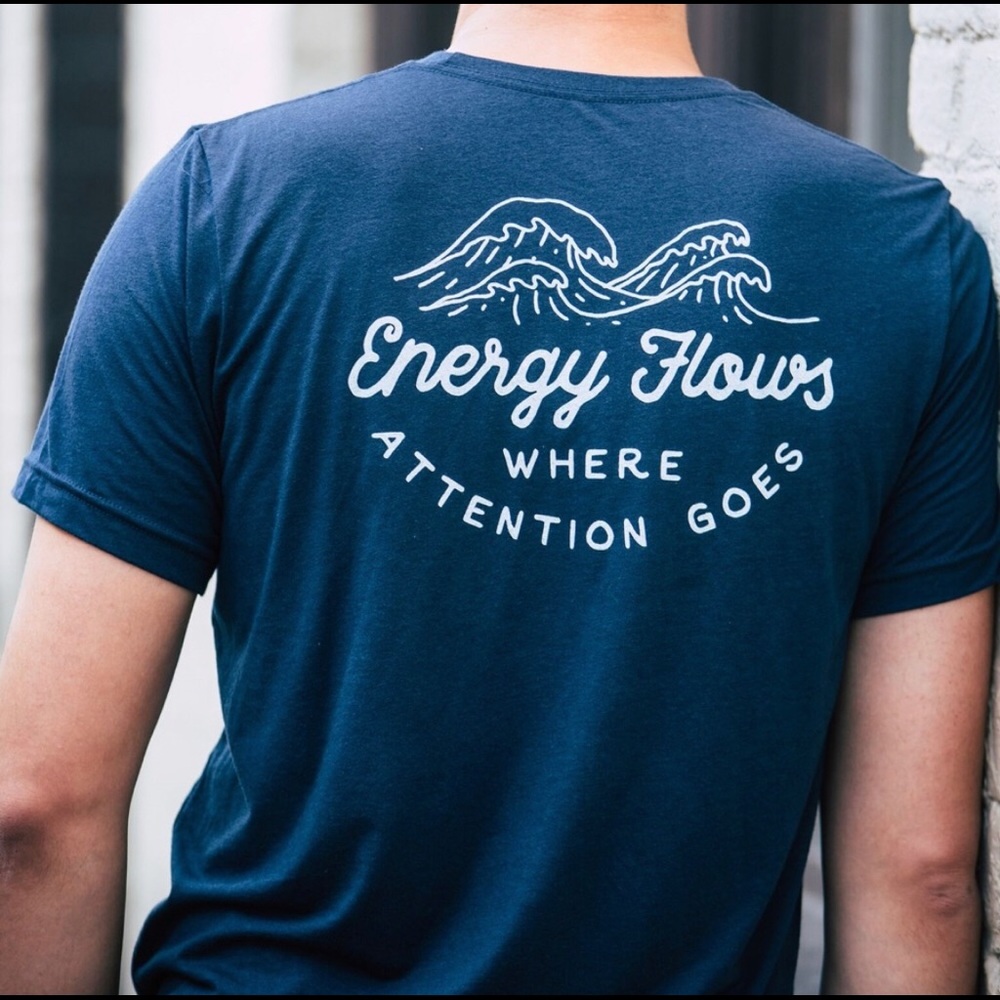 Men’s “Energy flows where attention goes” t-shirt - Picture 2 of 3